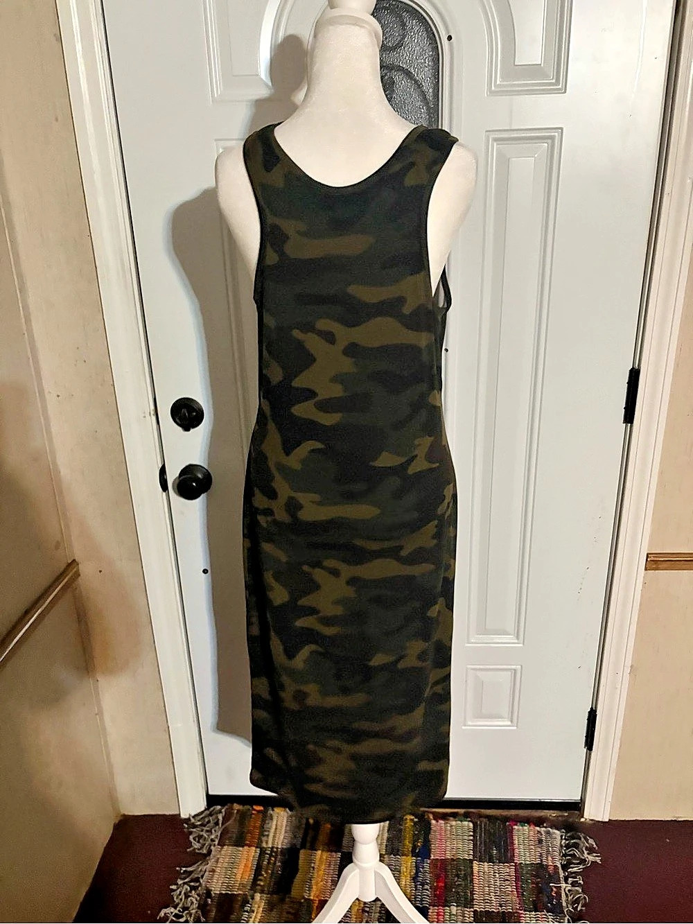 Camo Maxi Dress in Green & Black Like New